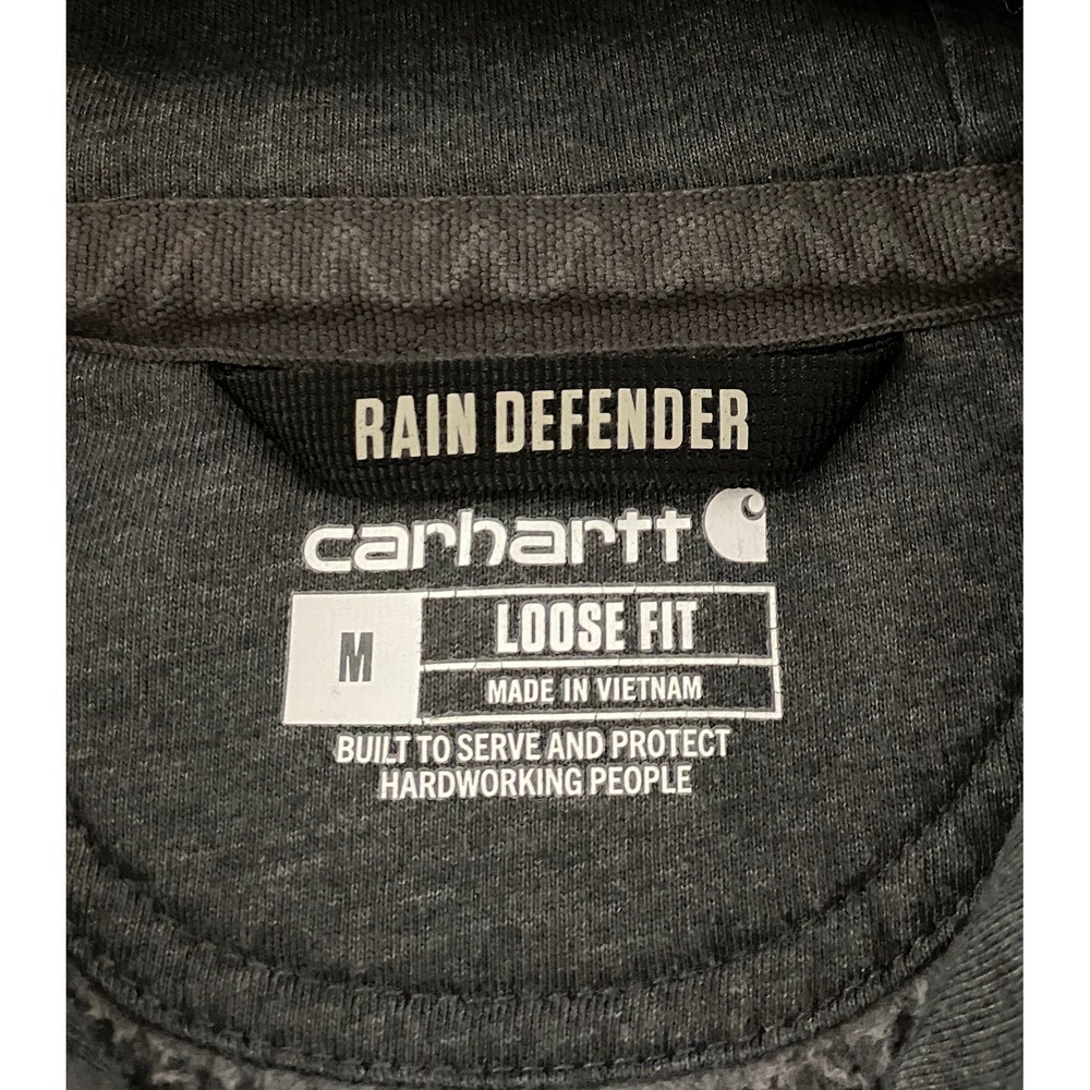 Carhartt Rain Defender Loose Fit Mens Hoodie Sweatshirt M Gray Tech Team Logo - Picture 4 of 8